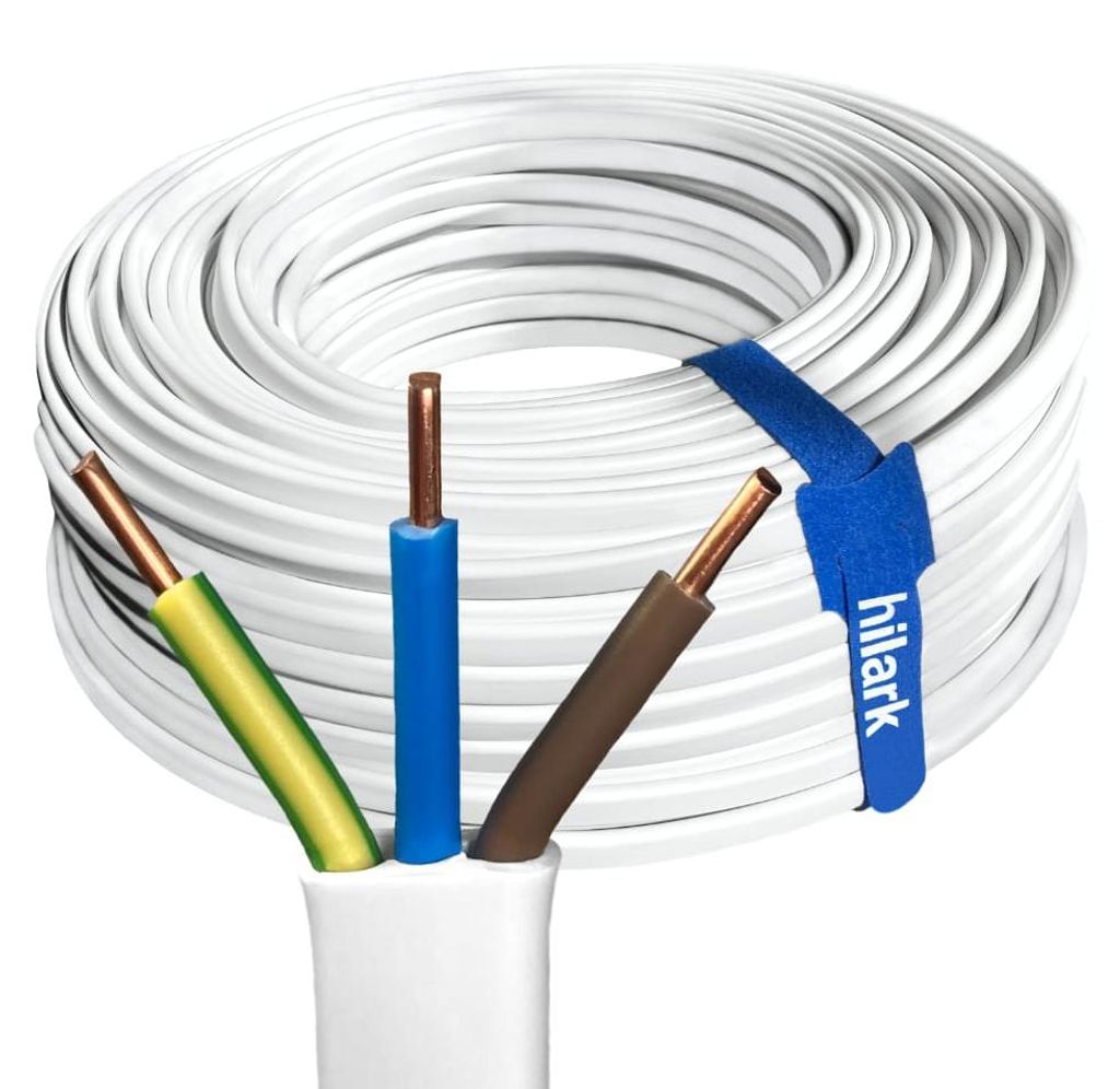 Flaches Installationskabel YDYp 3x2,5 mm² 75m Produktbild 