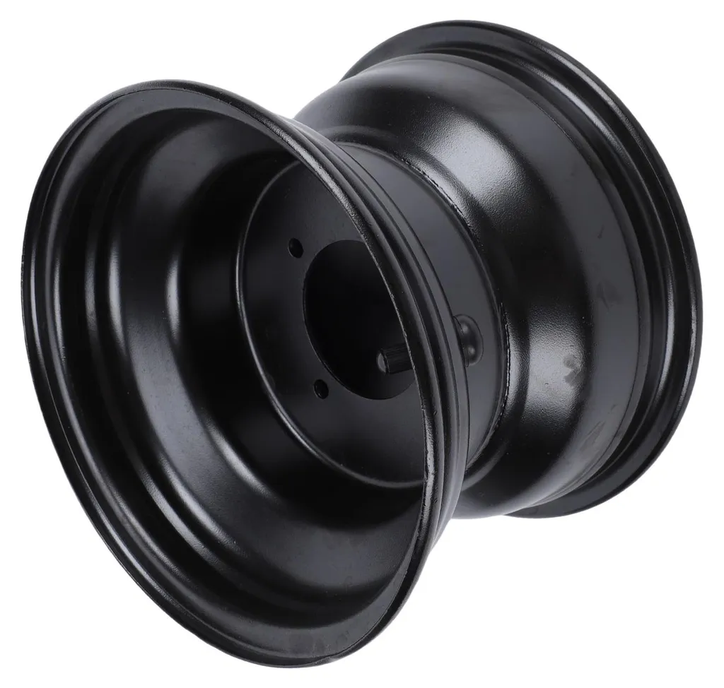Roue arrière 8 pouces en acier noir 4 trous pour tondeuse et quad
