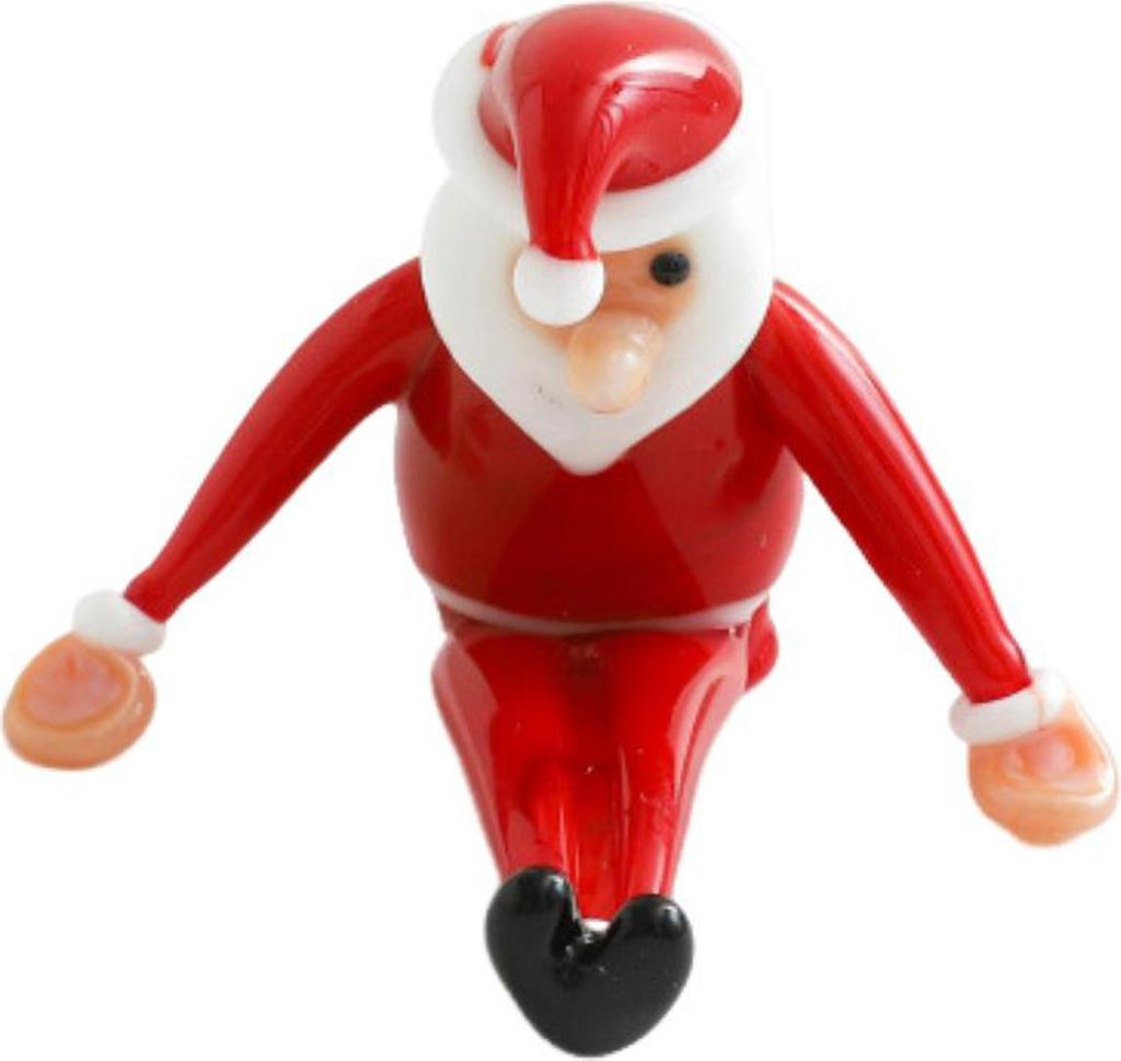 Weihnachtsmann-Yoga-Glasornament, Tischdekoration, Figur, gesund, humorvoll, Weihnachtsdeko, Glasornament