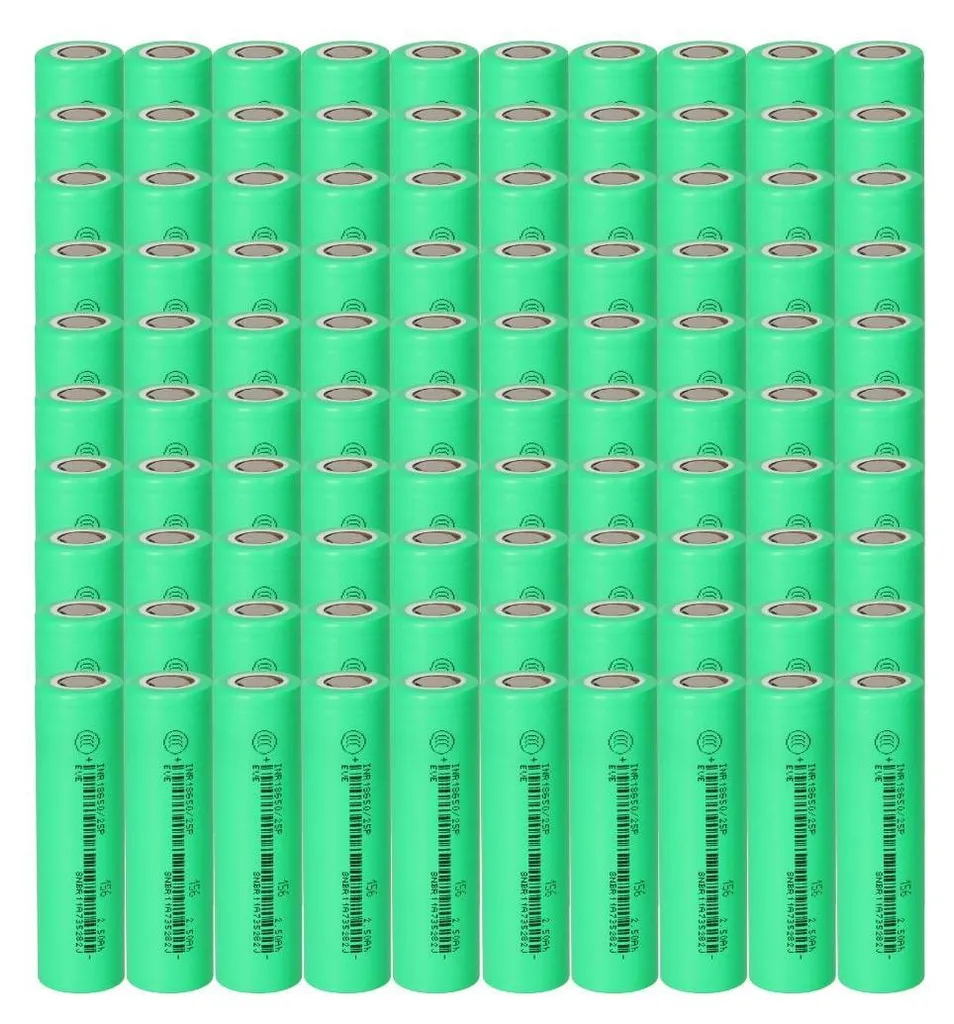Accu Eve 18650 25P 20A Haute Décharge - Pack de 100 Pièces pour Usage Intensif