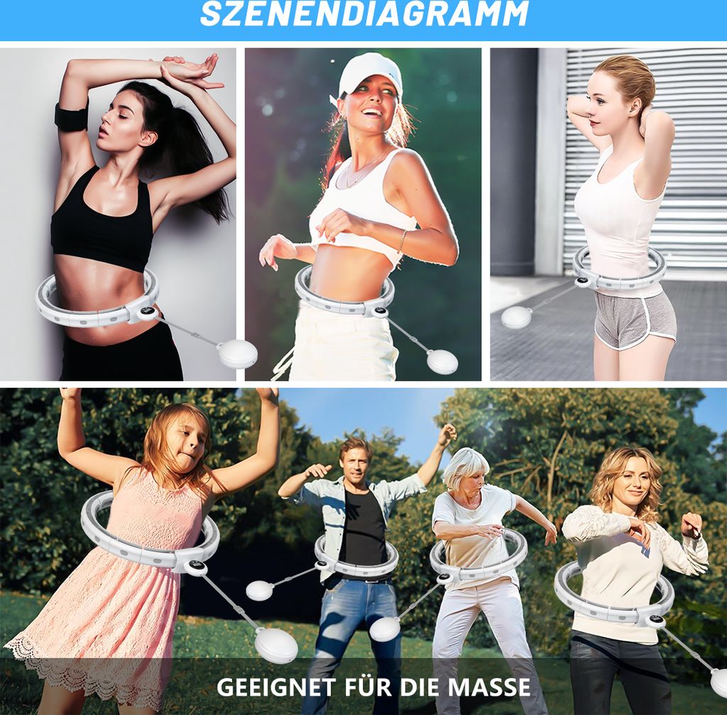 PRORON Smart Hula Hoop Refen Erwachsene,Smart Ftness Hula Hoop Refen Für De Gewchtsabnahme