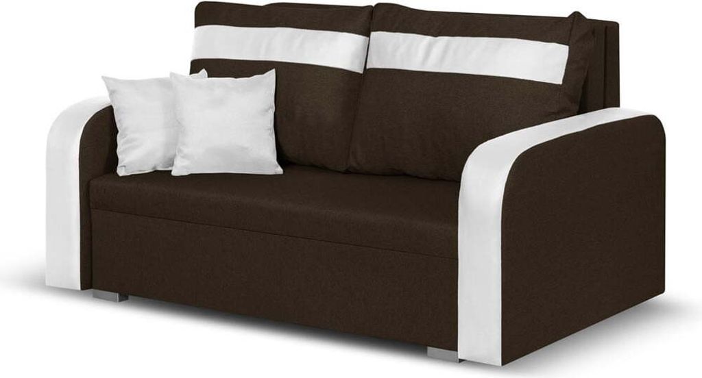 2-Sitzer-Sofa mit Schlaffunktion CONDI - Braun/Weiß