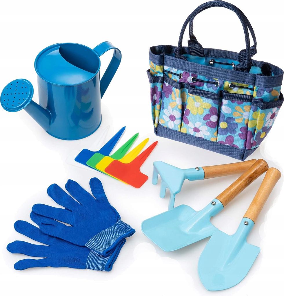 11-teiliges Gartenwerkzeug-Set für Kinder mit Koffer, Gießkanne, Schaufel und Rechen, Trade Safe