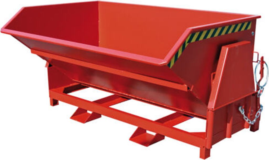 BAUER Kippbehälter - 2.000 l Volumen - 2.000 kg - Abrollmechanismus - gelborange