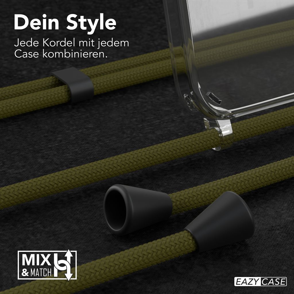 EAZY CASE Handykette kompatibel mit Samsung Galaxy S20 FE / S20 FE 5G Kette Handyhülle mit Umhängeband Handykordel Schutzhülle Silikon Set Grün...