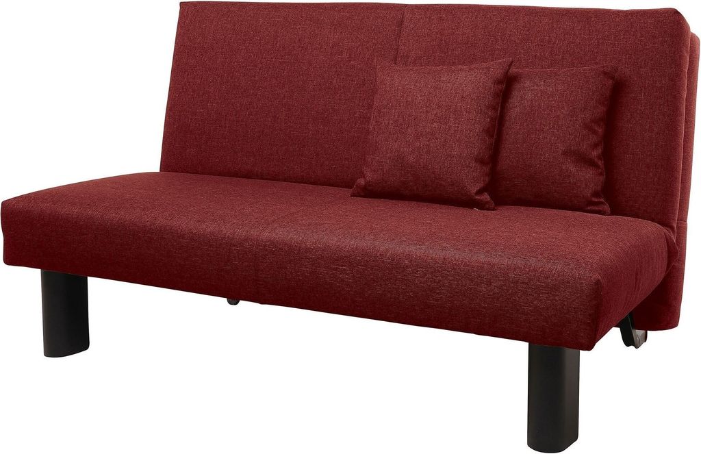 Faltsofa Kalomira Bezug Flachgewebe Metall schwarz / rot 21496