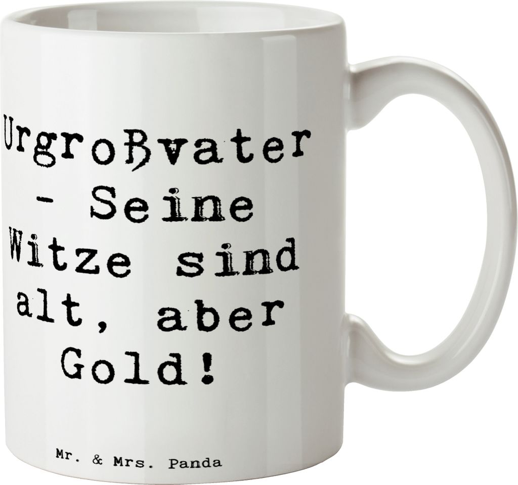 Mr. & Mrs. Panda Becher Spruch Urgroßvater Witze - Weiß - Produktbild 