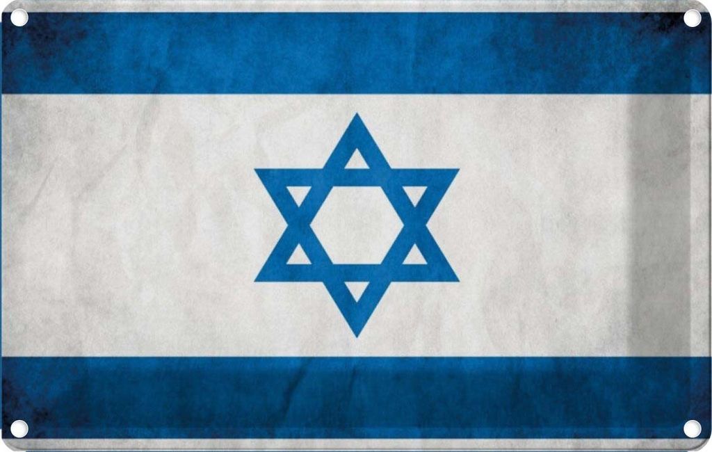 vianmo Blechschild 12x18 cm Israel Fahne Flagge Wappen