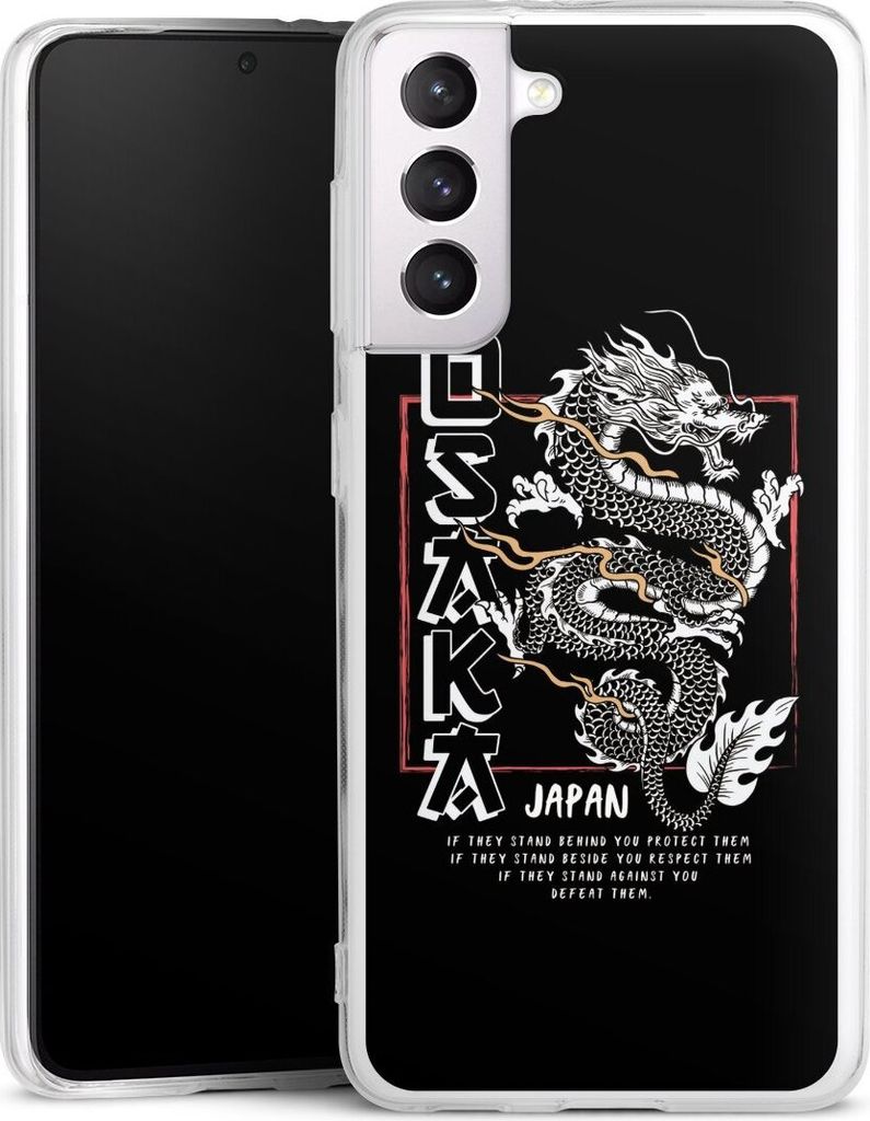 DeinDesign Handyhülle für Samsung Galaxy S21 5G Silikon Hülle Case Smartphone Schutzhülle Drache Japan Meer