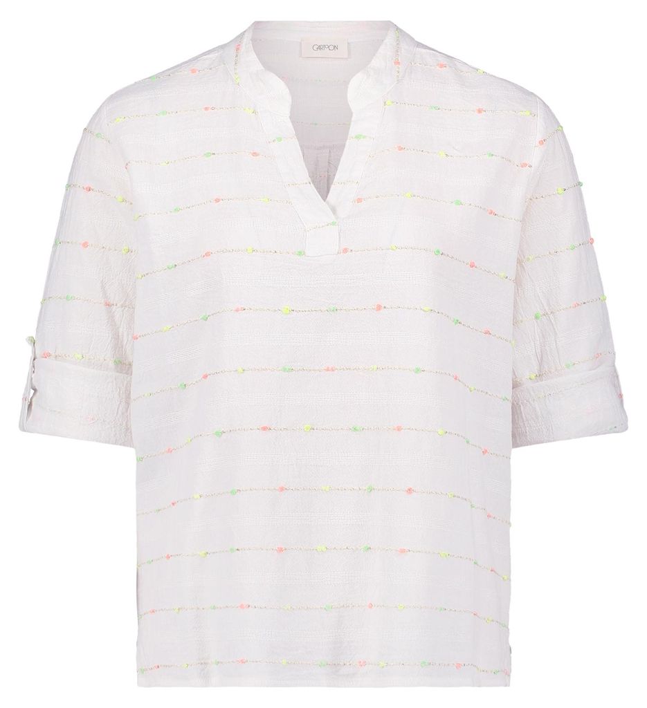 Damen Casual Bluse gestreift mit V-Ausschnitt und 3/4 Arm, Produktbild 