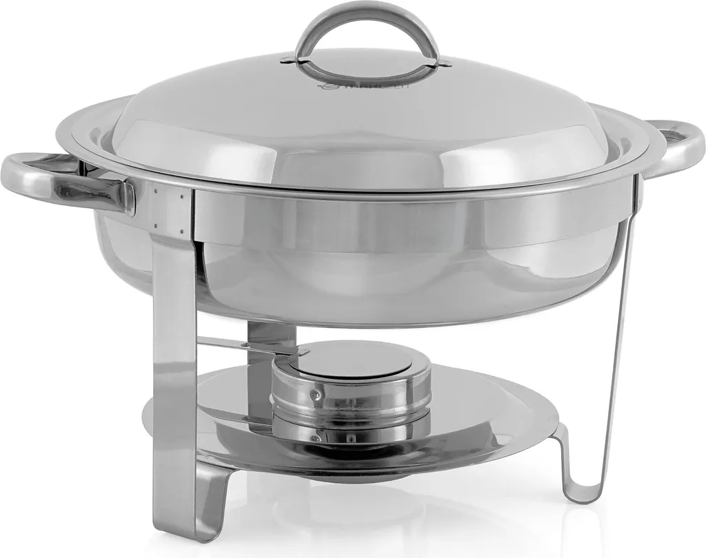 Chafing Dish rond en acier inoxydable 4,5L - Réchaud de buffet Modèle Pro