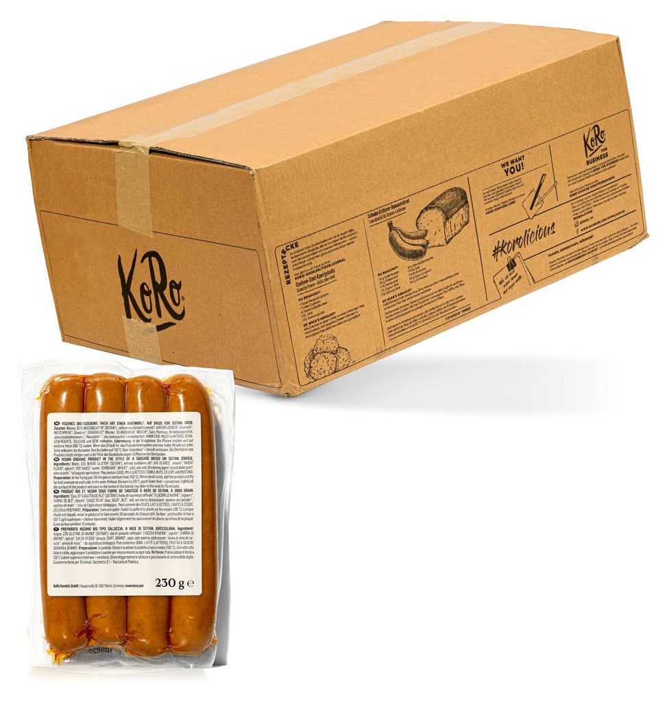 KoRo I Grobe vegane  Bratwurst 12 x 230 g Produktbild 