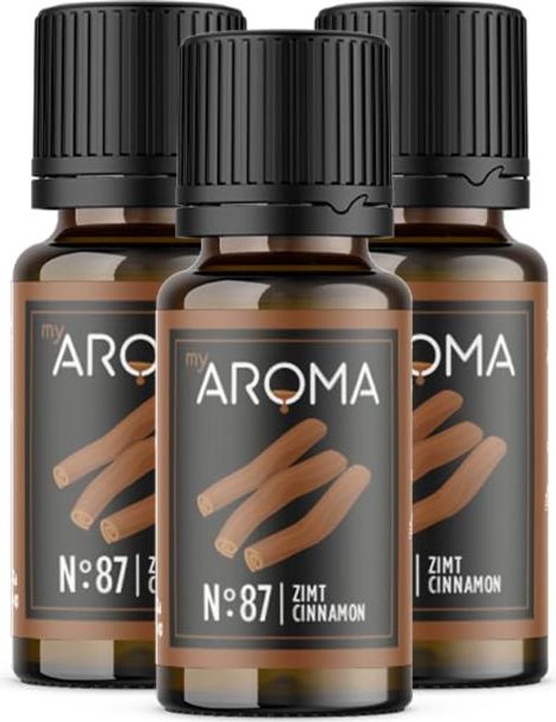 myAROMA Flavour Drops – Zimt, 3x10ml: Zuckerfrei, Kalorienfrei & Vegan, Natürliches Aroma für Küche und Getränke, Nr. 87