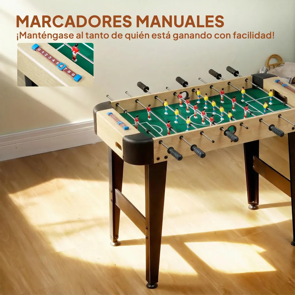 Table de Baby-foot de Salon Jaune - Jeu de Café Compact pour Ados - 7