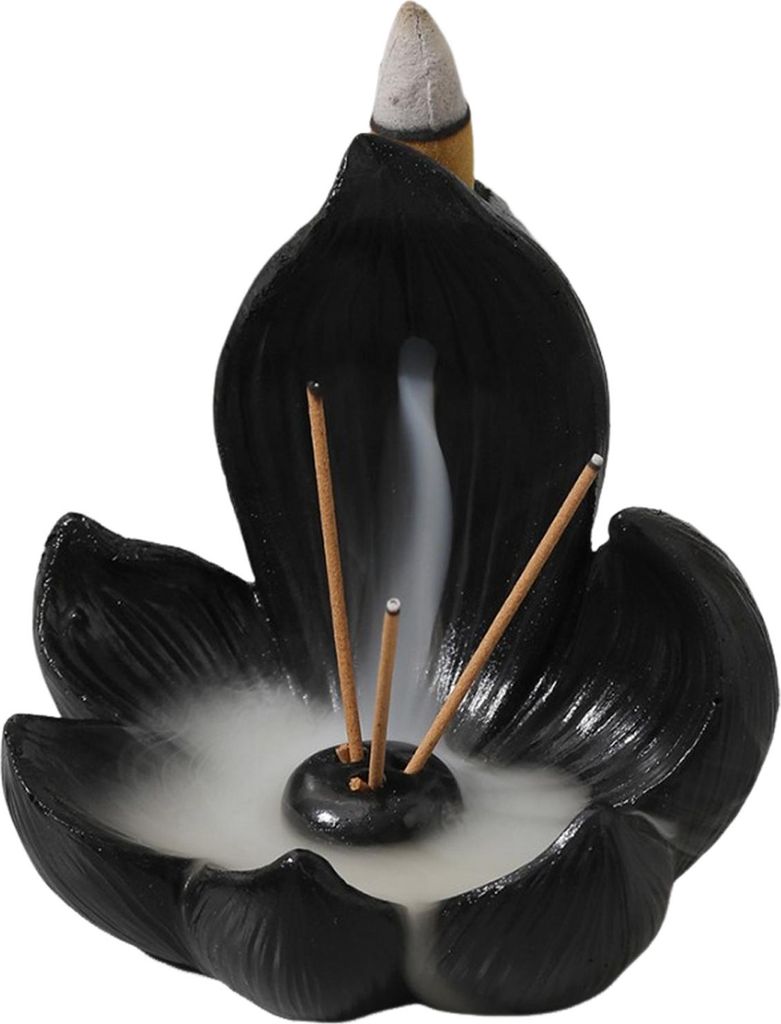 Lotus-Räucherstäbchenhalter, Rückfluss-Räuchergefäß, Harz, Räucherkegelhalter für Räucherliebhaber, Geschenk, TischNachbildungation für Z...