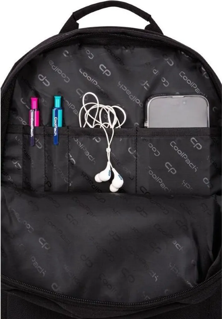 Sac à Dos d'École CoolPack Scout Noir de 26L avec Compartiments Multiples - 5
