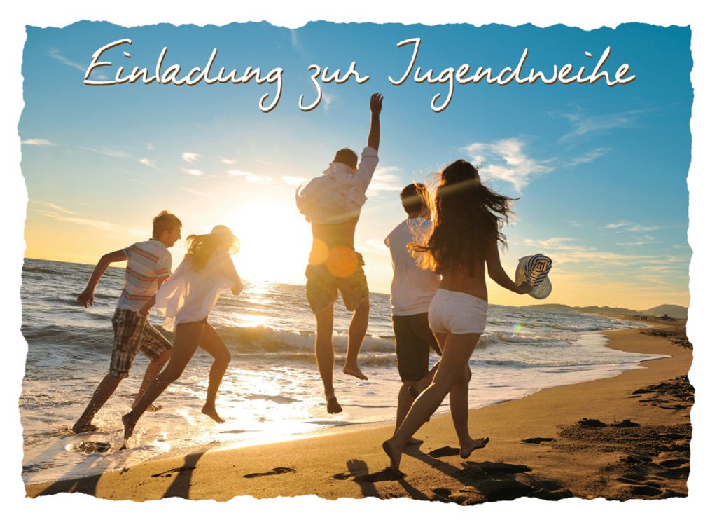 Jugendweihe - Einladungen - 5 Karten – 5 Umschläge – im Format