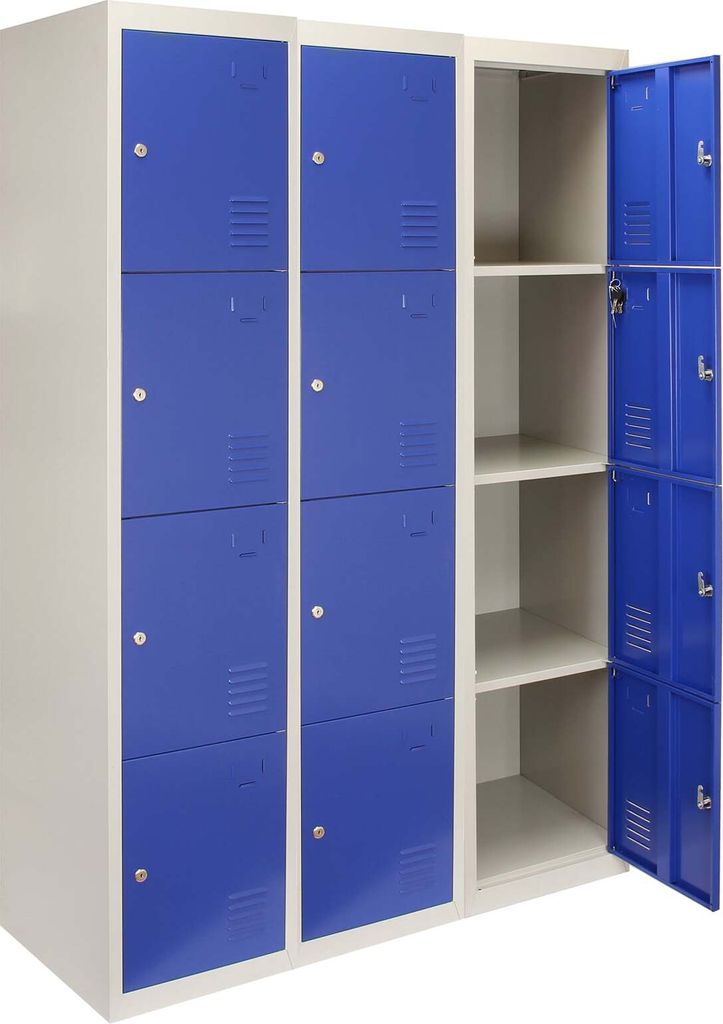 MonsterShop - 3 x 4 -türiger Fächerschrank Umkleideschrank Schließfachschrank Spind Garderobenschrank Stahlspind Stahlschrank Aufbewahrungsschra...