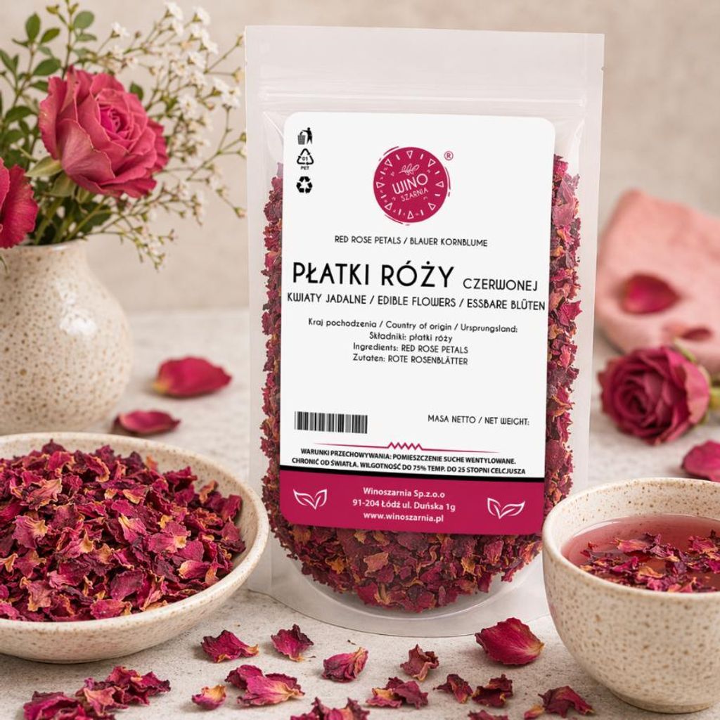 Essbare getrocknete Rosenblütenblätter 50 g
