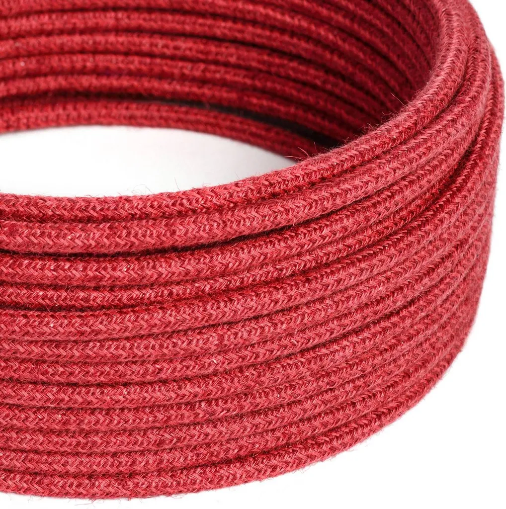Câble Électrique Déco Jute Rouge pour Cacher les Fils de vos Luminaires