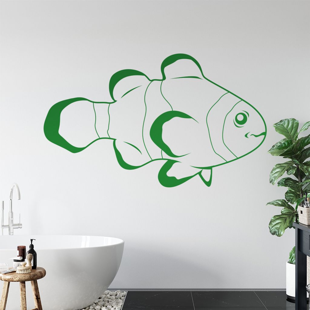 KIWISTAR Anemonenfisch - Clownfisch Wandtattoo in 6 Größen - Wandaufkleber Wall Sticker - Dekoration, Küche, Wohnzimmer, Schlafzimmer, Badezimmer