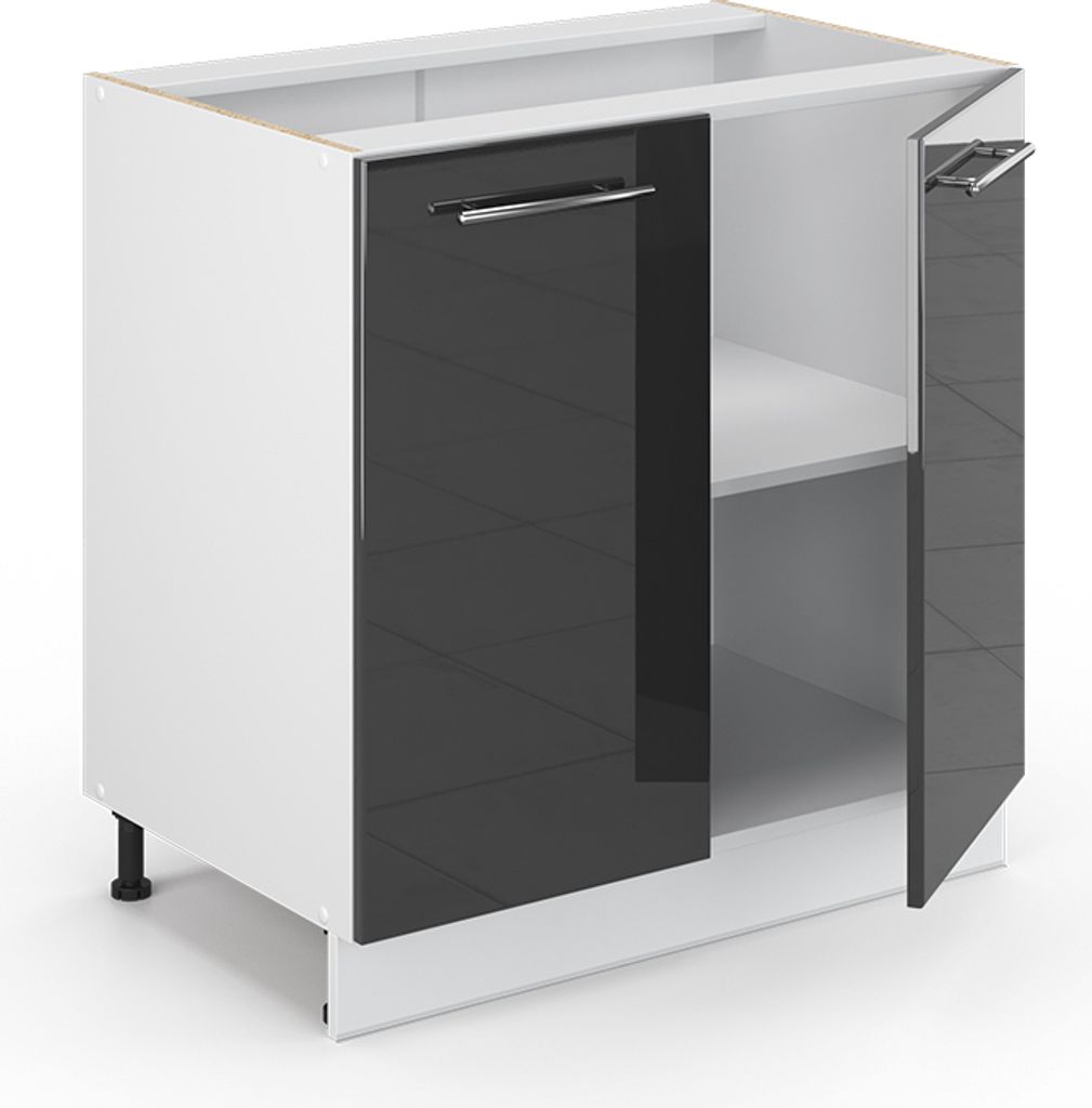 Meuble Sous-Plan De Cuisine 80 Cm – Fame-Line VICCO – Blanc Brillant – Kitchenette Moderne