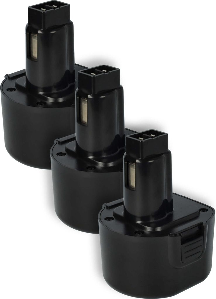 vhbw 3x Akku kompatibel mit Black & Decker Q115, SX2000, TV230, PS310, PS320, PS9600, PS3350, PS3350K, PS3200, PS3300 Werkzeug (1500 mAh, NiMH, 9,6 V)