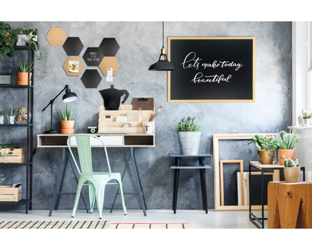Tableau noir Securit Woody cadre teck résistant et surface lisse - 10