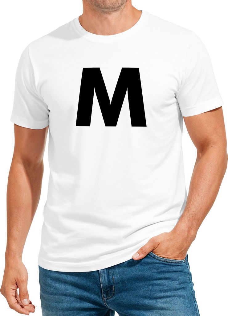 Herren T-Shirt Mayonnaise Kostüm Buchstabe M Fasching Karneval Fun-Shirt Moonworks