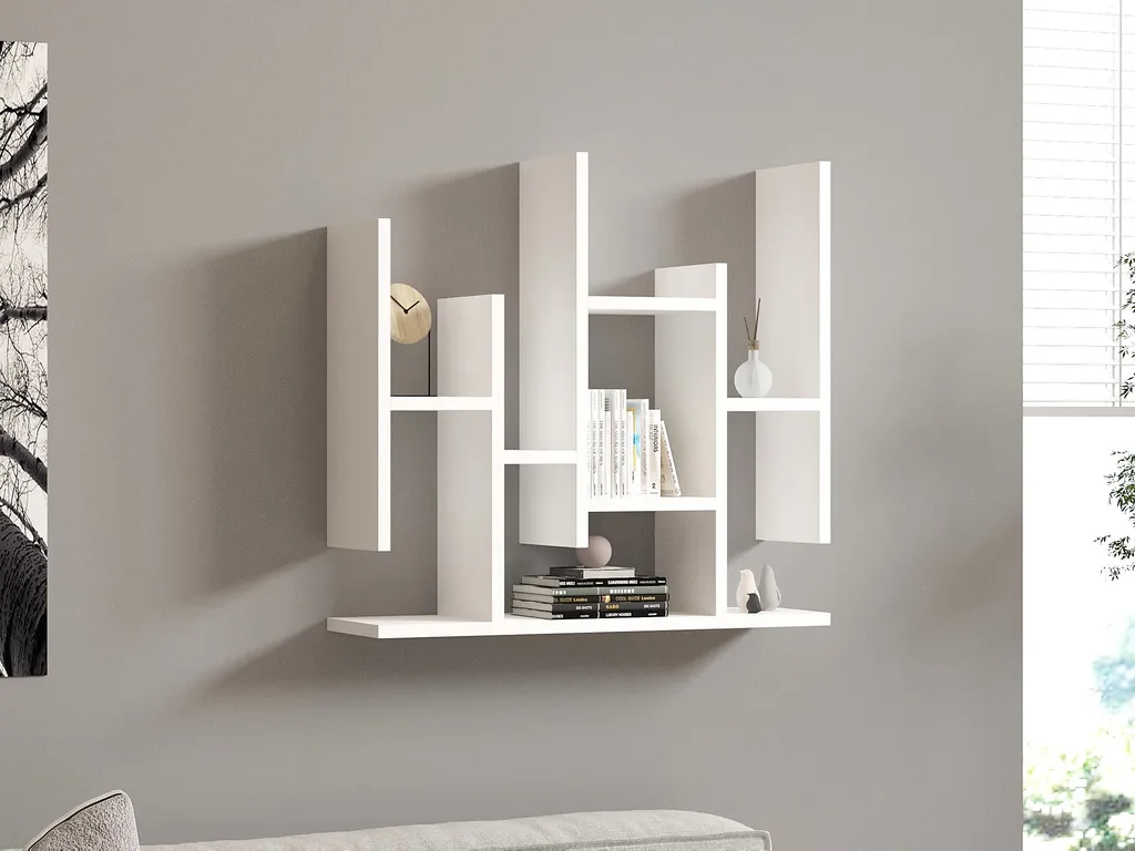 Étagère Blanche 70 cm Skye Decor Flower avec Compartiments Asymétriques - 2