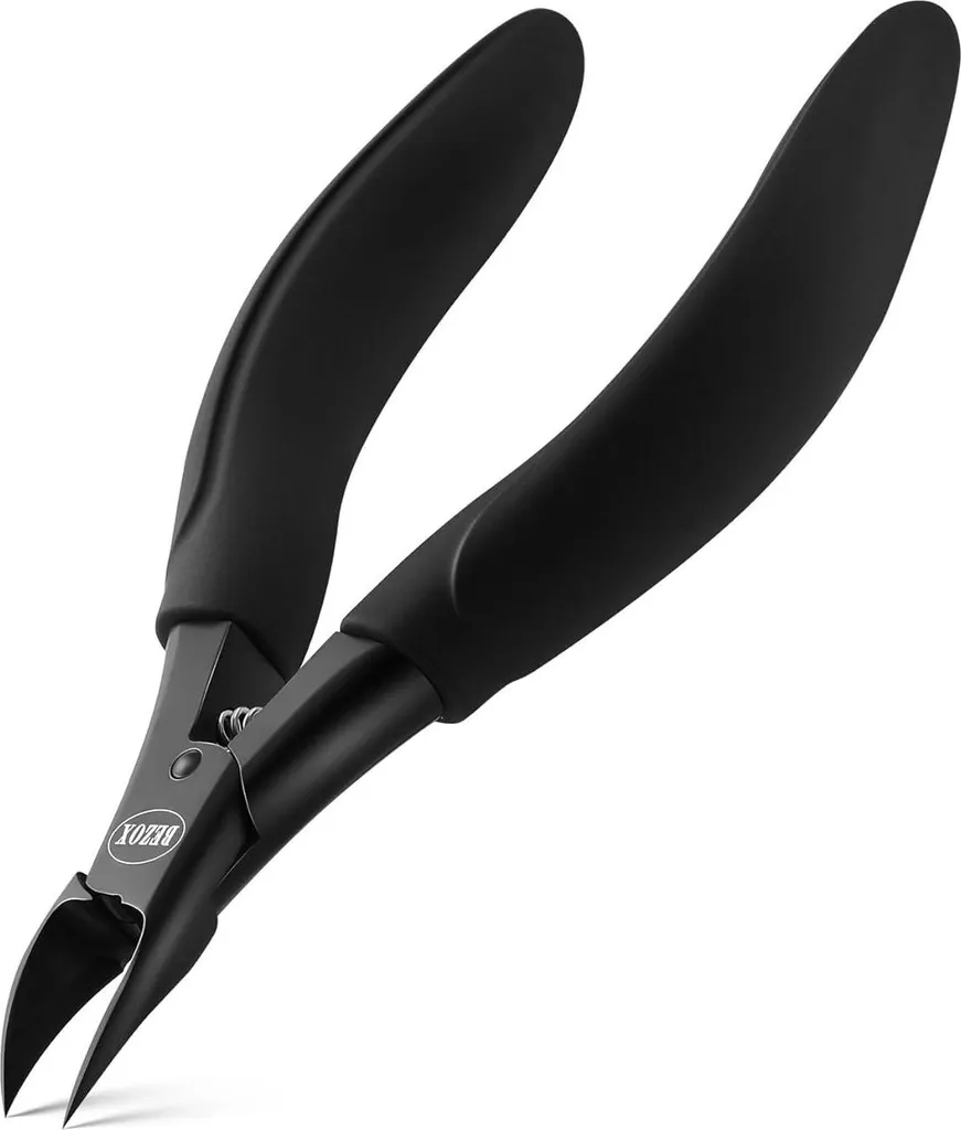 Forbici per unghie incarnite in acciaio inox con pinze, impugnatura morbida, scatola in metallo