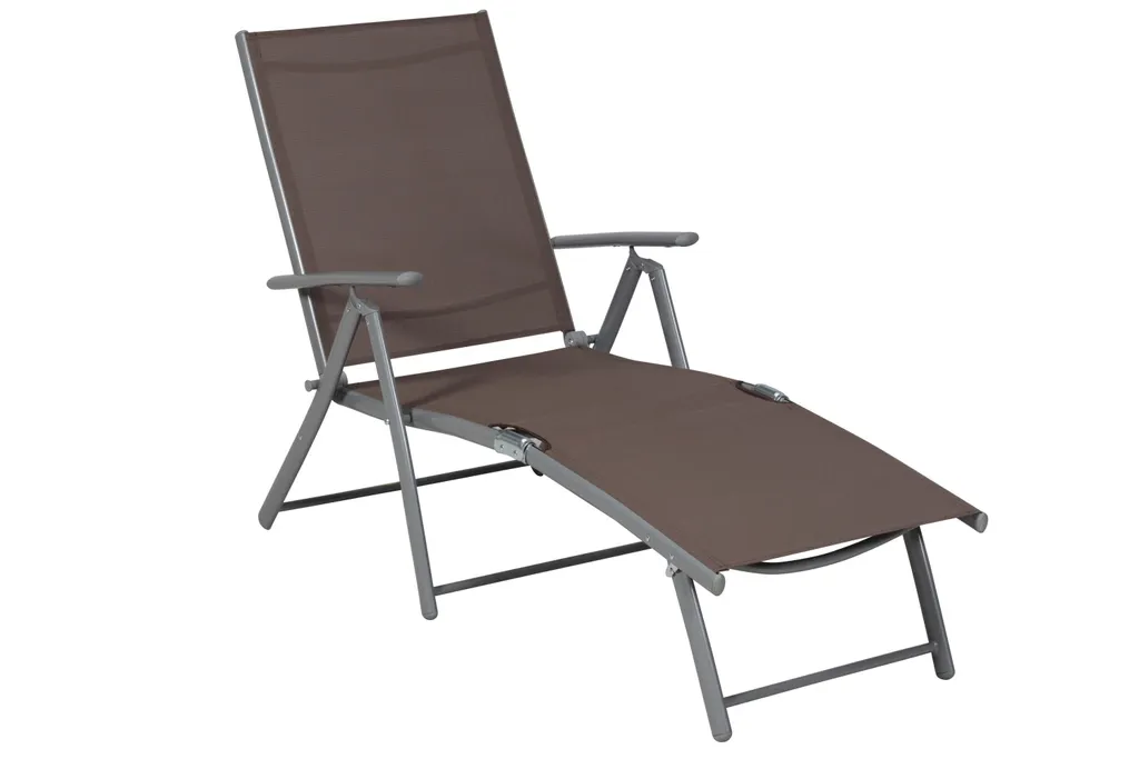 Merxx Sdraio da Giardino Taupe: Deckchair Regolabile per Relax Esterno