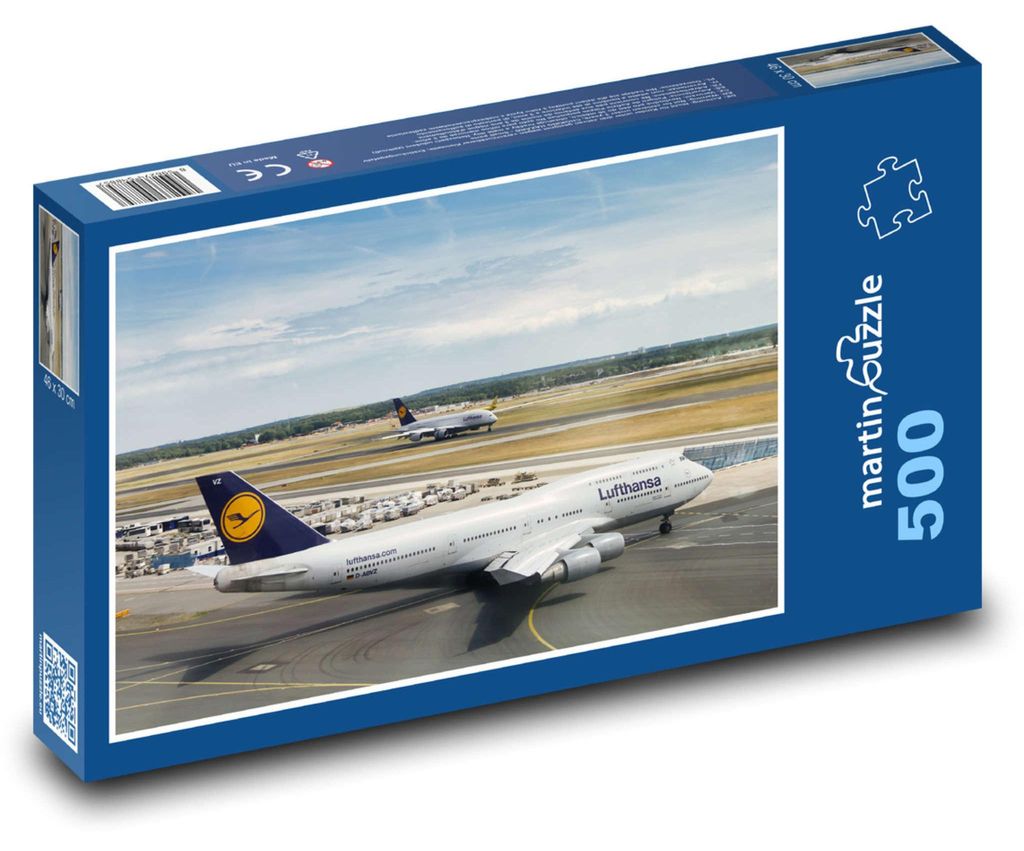 Puzzle 500 Frankfurt - Flughafen und Flugzeug - Produktbild 