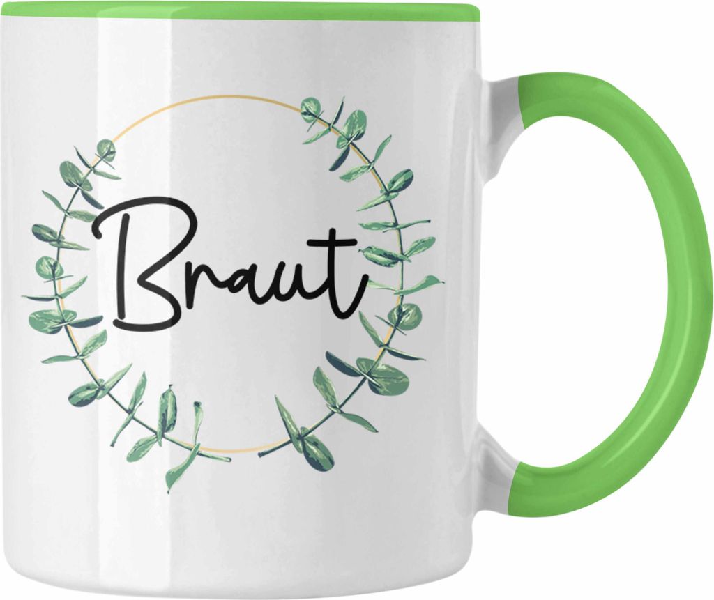 Trendation - Braut Tasse Geschenk Hochzeit Heiratsantrag Geschenkidee zur Hochzeit (Grün)