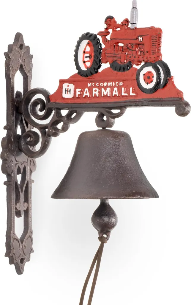 Moritz campanello decorativo trattore rosso 57 x 14 x 26 cm I campanello da parete I campanello da porta d'ingresso I da appendere I campanello da porta in ghisa I campanello da giardino I retrò I antico I shabby