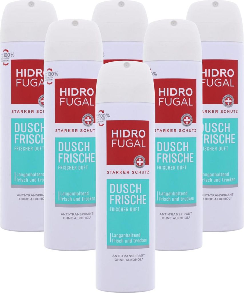 6x Hidrofugal Anti-Transpirant Dusch-Frische je 150ml Schutz & Frische