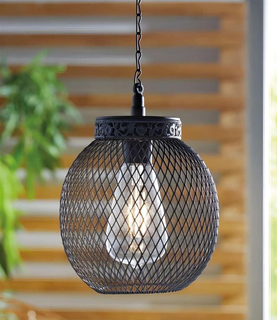 Solar LED Laterne, Hängelaterne aus Metall, schwarz, Gartenbeleuchtung, Außen Gartenleuchte, Outdoor Camping Leuchte, Lampe, Hängelampe, Hängel...