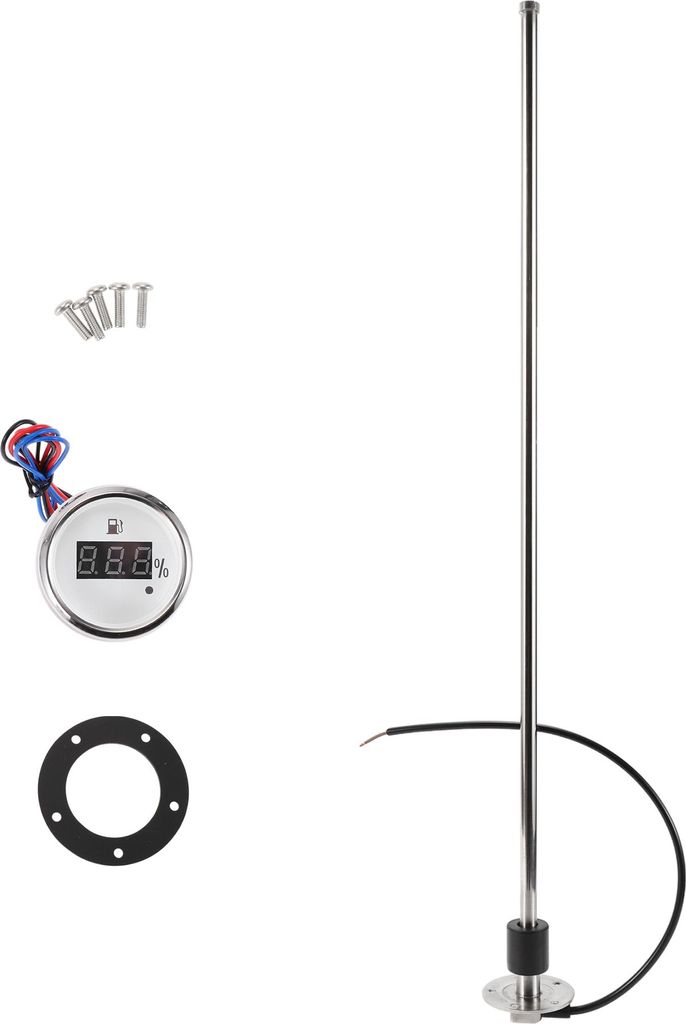 1 Set Kraftstoff-Sendeeinheit und Messgeräte-Kit Boot-Kraftstoff-Sendeeinheit Marine-Kraftstoff-Sendeeinheit Metall Silberton Weiß 0-190 Ohm 31.5"