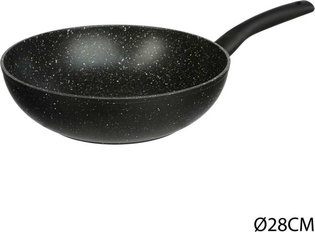 Wok-Pfanne Secret de Gourmet Nature Schwarzer geschmiedeter Stahl (Ø 28 cm)