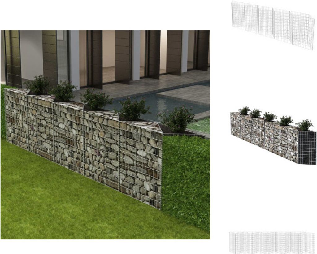 vidaXL Gabionenkorb Pflanzkasten Gemüse-Hochbeet Stahl 300×30×100 cm - Zaunfelder