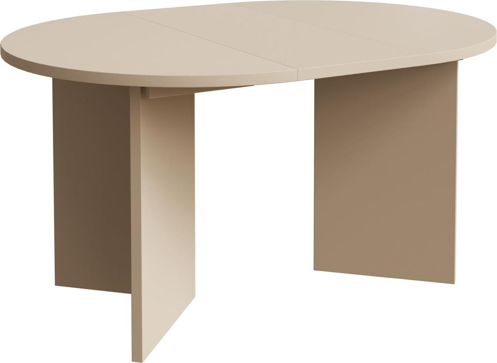 Selsey Ovo – Ausziehbarer Esstisch, rund, 110–190 x 110 cm, Cappuccino