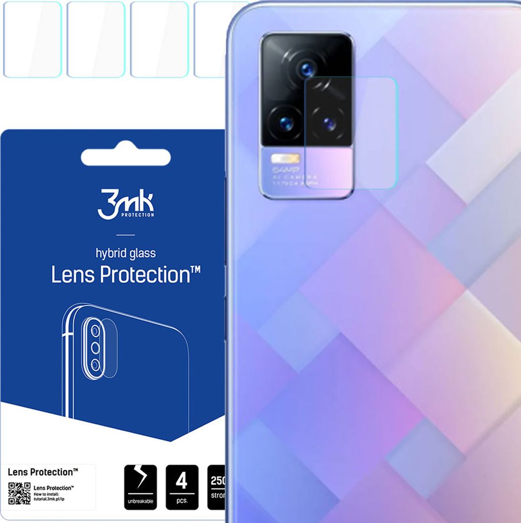 3mk Hybridglas Lens Protection für Vivo Y73 2021 Kamera Objektiv Kameralinse 0,16mm 6H (4 Stück)