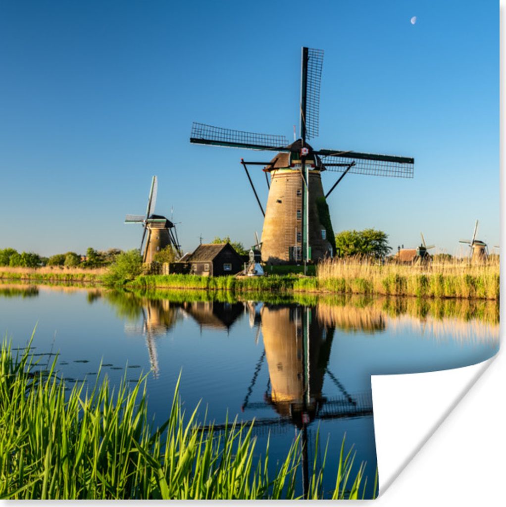 MuchoWow Poster Mühle - Frühling - Niederlande 30x30 cm - Wandposter - Printing