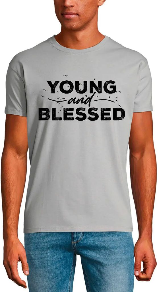 Herren Grafik T-Shirt Jung und gesegnet - biblisch religiös – Young And Blessed - Bible Religious – Öko-Verantwortlich Vintage Jahrgang Kurzarm