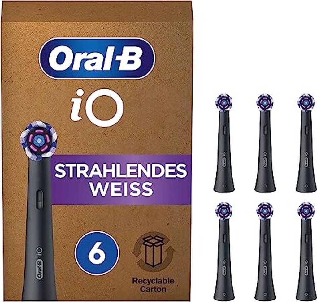 Braun Oral-B iO Radiant White BLACK 6er FFU Aufsteckbürsten Produktbild 2