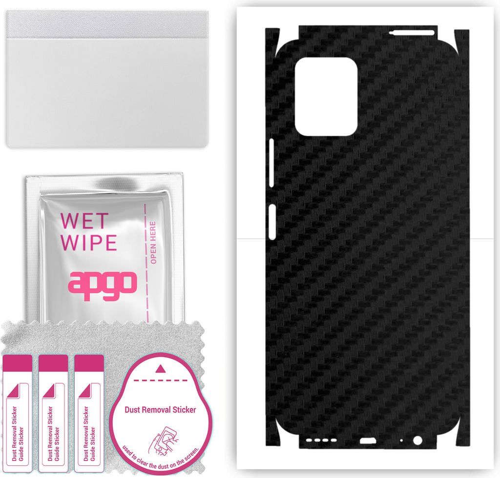 apgo Rückseite + Seiten Schutzfolie, Skin, kompatibel mit Vivo Y15C, Hinten Displayschutzfolie aus Vinylfolie, kratzfest, einfache Montage - Schwa...