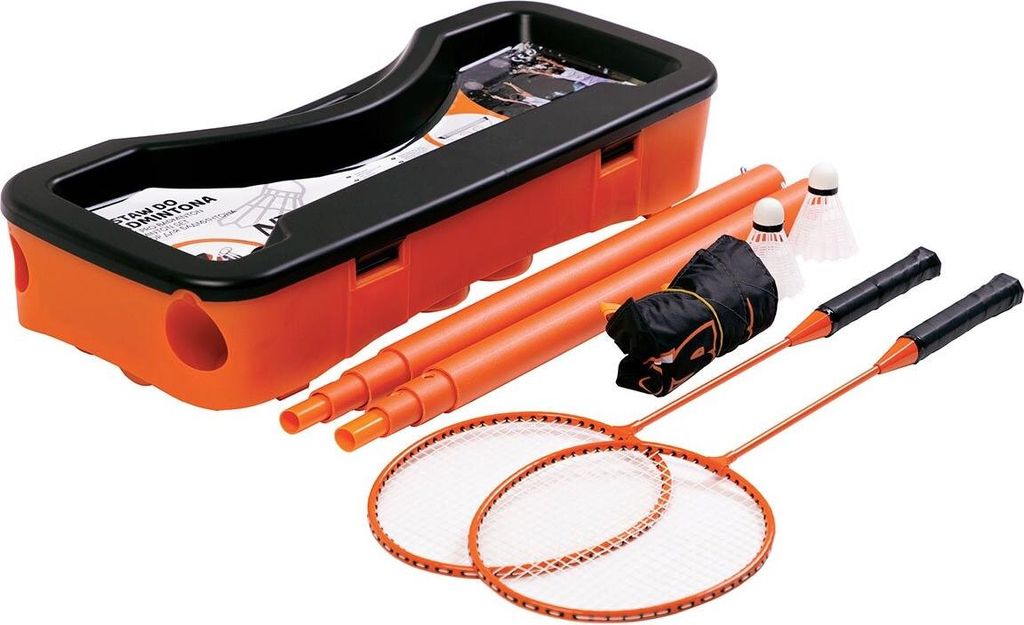 Mobiles Badminton Set mit Netz & schläger Komplettes Badmintonspiel für draußen
