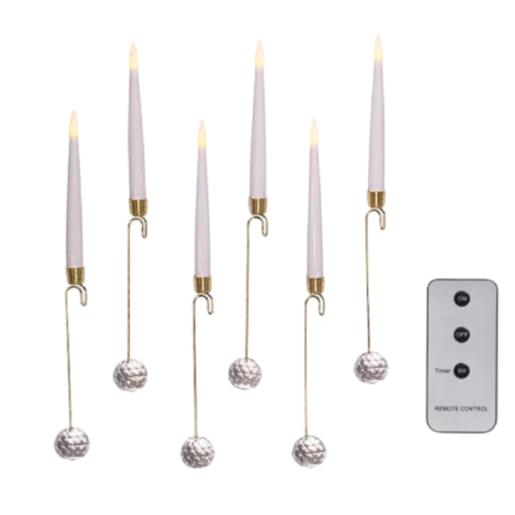 6er Set Flammenlose flackernde Weihnachtskerzen, Weihnachtsbaum LED-Kerzen mit Fernbedienung - CANDLEA