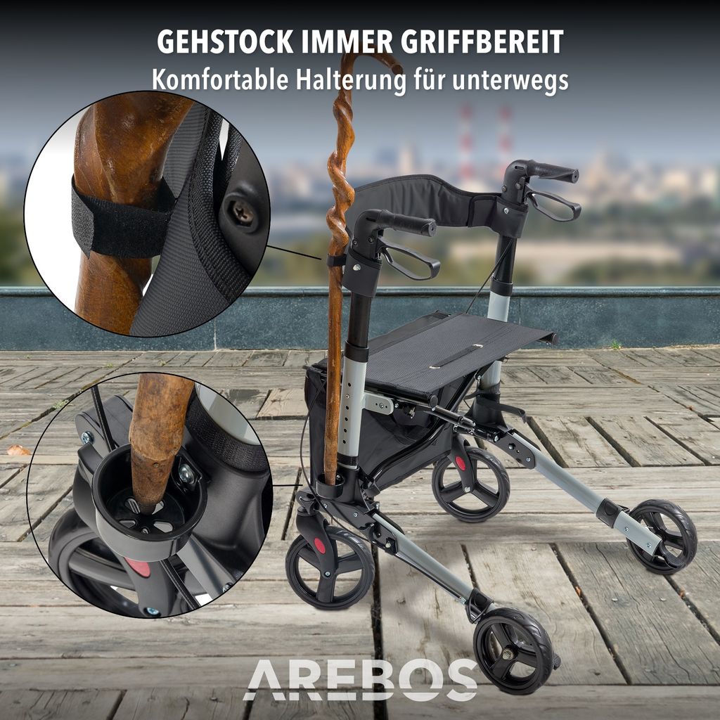Lekki rollator AREBOS, 6-pozycyjna regulacja wysokości, Zdjęcie produktu 9