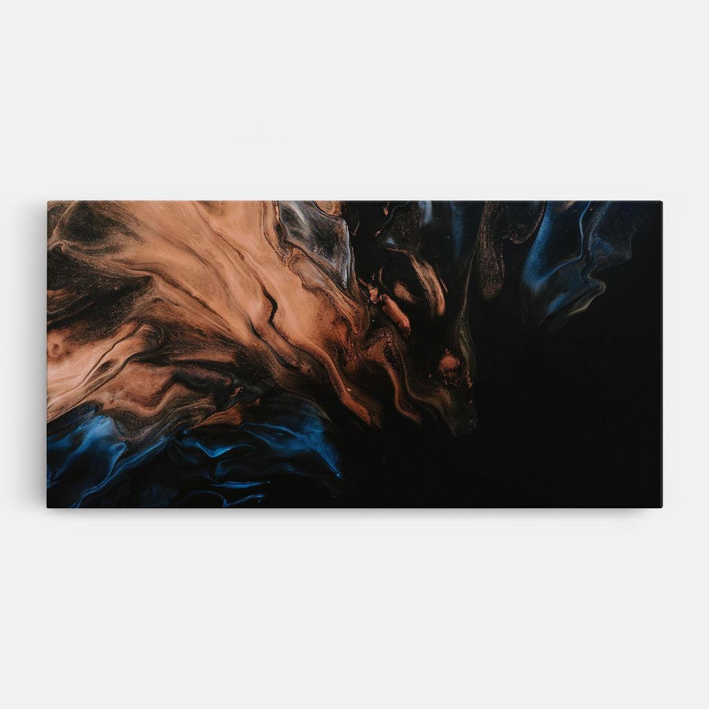 ARTHUB Leinwandbild 60x120 cm, Dark Flame Abstract | Wohnzimmerdekoration, Hängende Bilder, Wanddekoration, Heimdekoration, Abstrakte, Marmor